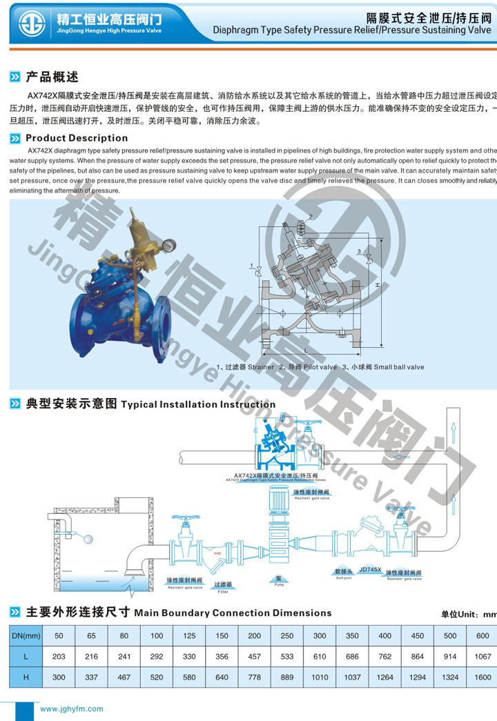 隔膜式安全泄压、持压阀 隔膜式安全泄压、持压阀